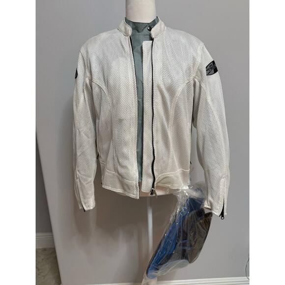 Joe Rockets Womens Motorcycle Racing L Mesh Velocity Jacket Pads White Gray New - Picture 2 of 12